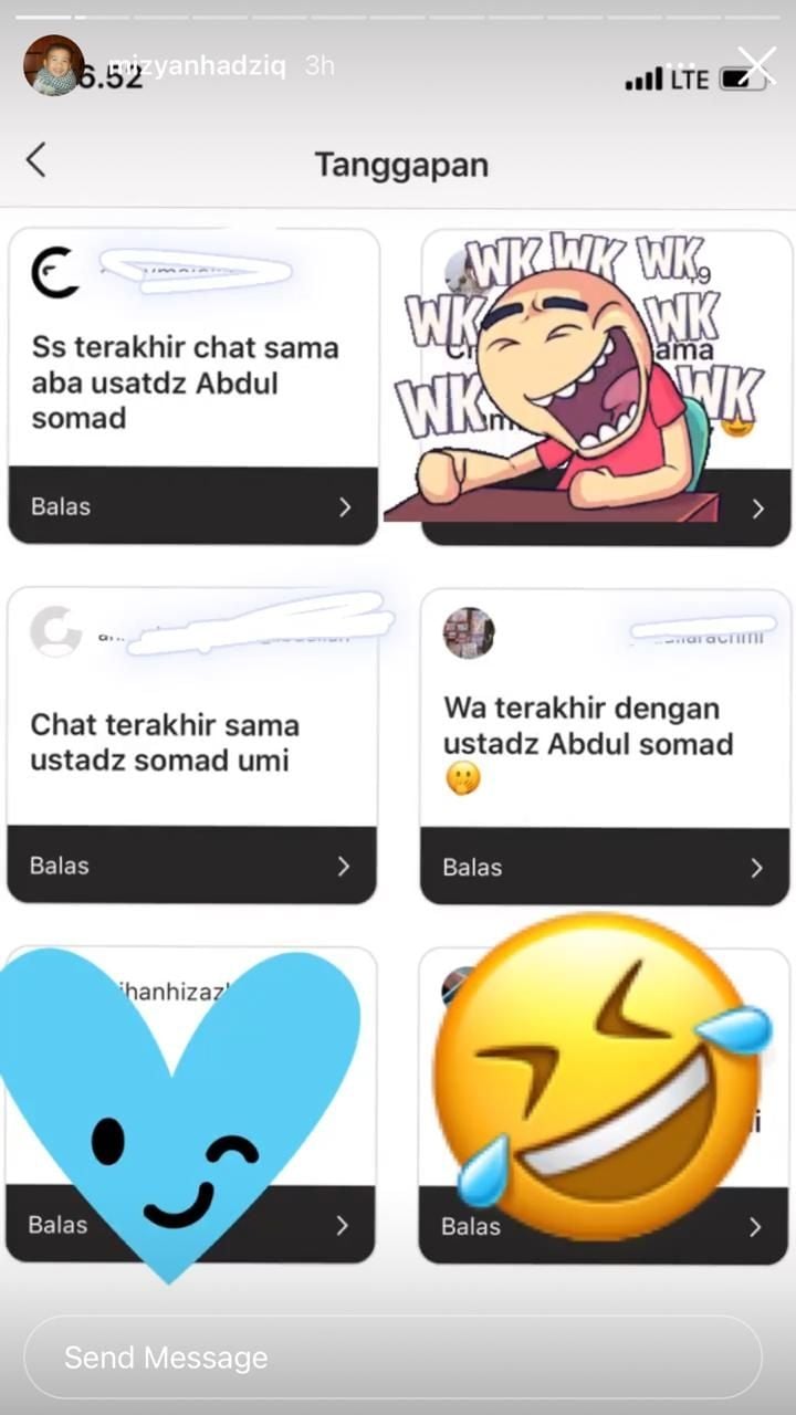 Gegara SS Challenge, Terungkap Nama UAS di Kontak Ponsel Mantan Istri. (Instagram/mizyanhadziq)