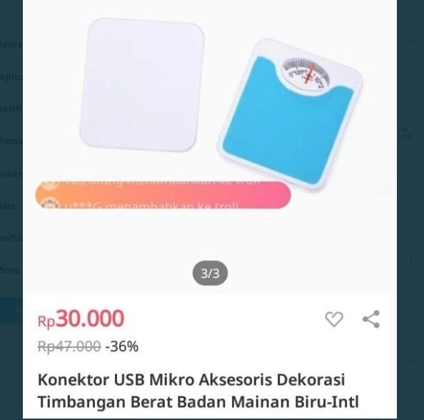 Belanja Online Dapat Timbangan Cicak (twitter.com/txtdarionlshop)