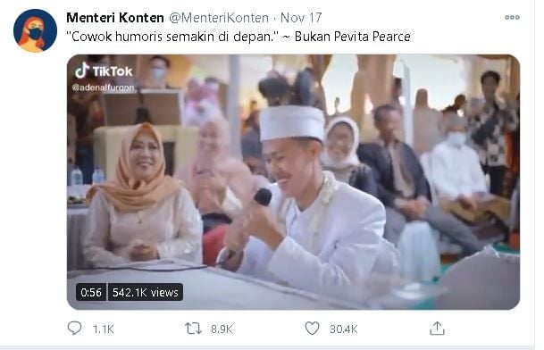 Video cowok humoris nikah. (Twitter/@MenteriKonten)