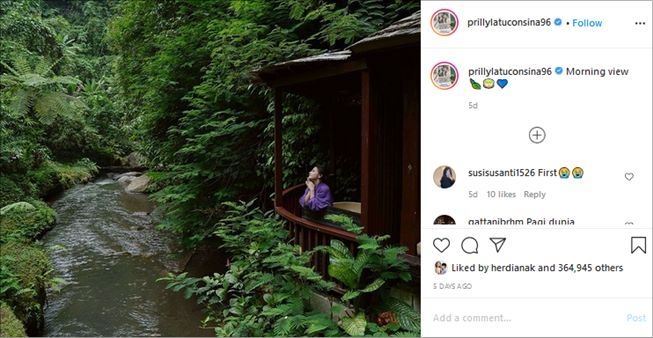 Penampakan asri vila Prilly Latuconsina di Bali (Instagram/@prillylatuconsina96)