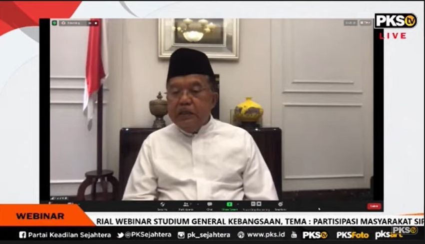 Jusuf Kalla di Acara Webinar PKS (YouTube PKS TV).