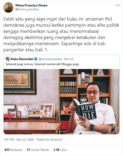 Cuitan dosen UGM Wisnu Prasetya - (Twitter/@wisnu_prasetya)