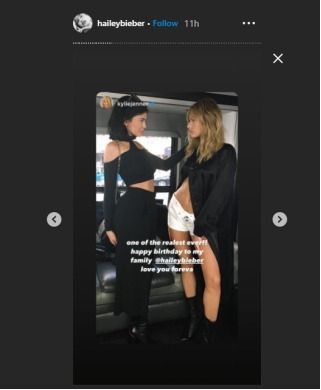 Ucapan ulang tahun dari Kylie Jenner untuk Hailey Bieber (Instagram/@haileybieber)