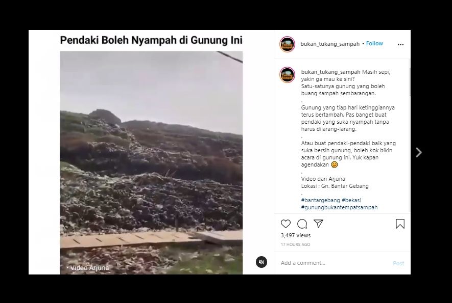 Bikin Geger! Pendaki Malah Dianjurkan Buang Sampah di Gunung Ini. (Instagram/@bukan_tukang_sampah)