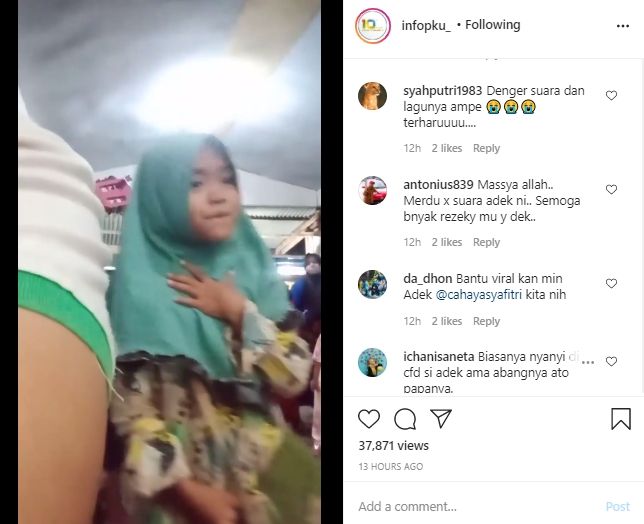 Viral Video Pengamen Cilik Bersuara Merdu. (Instagram/infopku_)