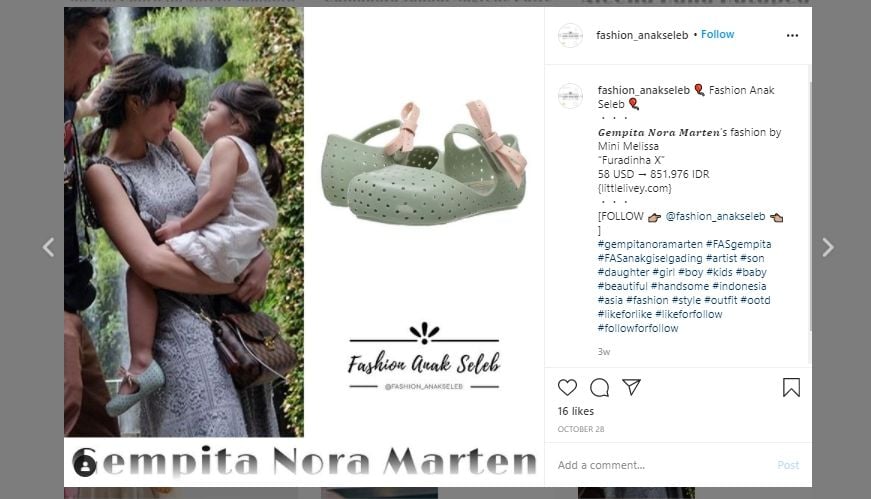 Koleksi sepatu Gempi. (Instagram/@fashion_anakseleb)