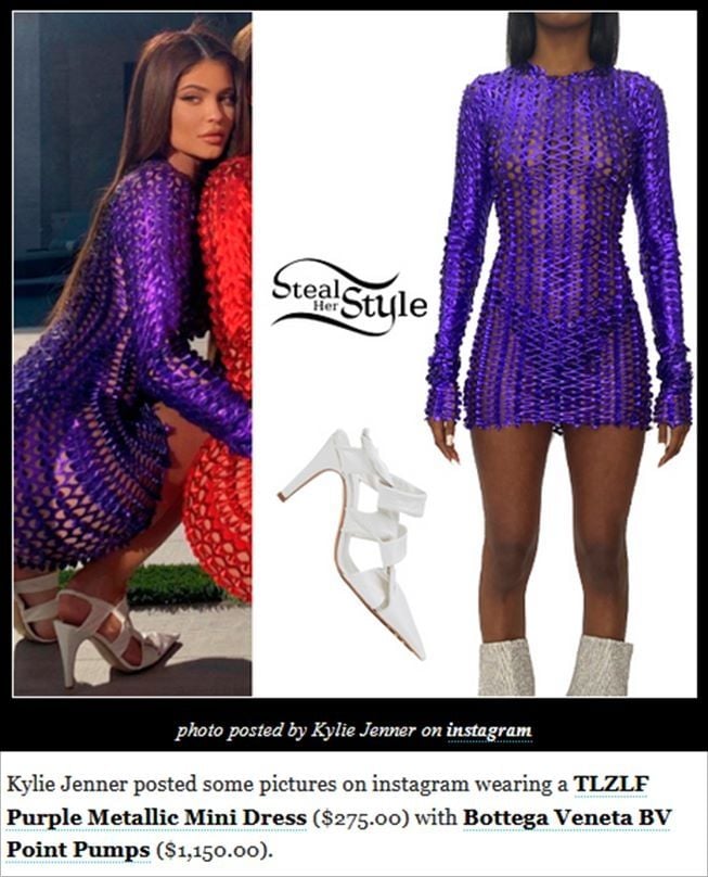 Harga fishnet dress Kylie Jenner. (stealherstyle.net/Nazaret)