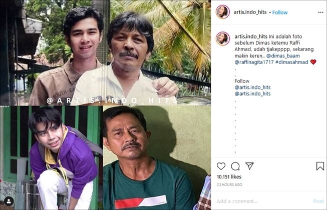 Ayah Dimas Ahmad dibilang mirip mendiang ayah Raffi Ahmad. (Instagram/@artis.indo_hits)