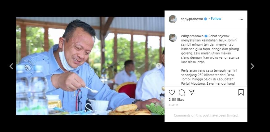 Aslinya Doyan Jajan, Intip 5 Momen Kulineran Menteri Kelautan Edhy Prabowo. (Instagram/@edhy.prabowo)