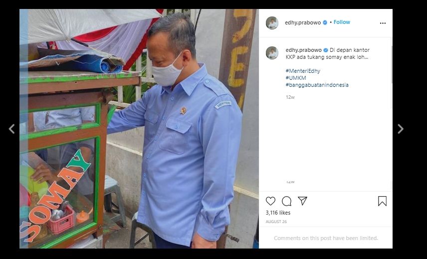 Aslinya Doyan Jajan, Intip 5 Momen Kulineran Menteri Kelautan Edhy Prabowo. (Instagram/@edhy.prabowo)