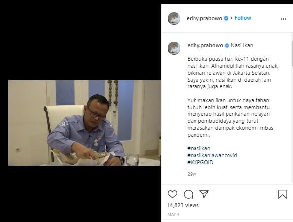 Aslinya Doyan Jajan, Intip 5 Momen Kulineran Menteri Kelautan Edhy Prabowo. (Instagram/@edhy.prabowo)