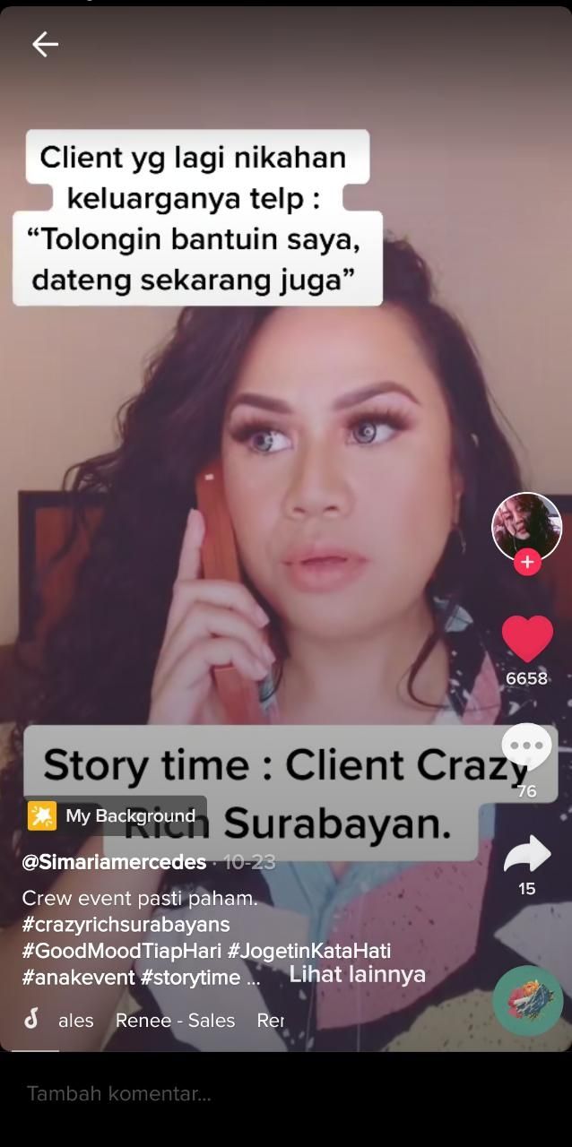 Warganet ini diberikan Rp 2,5 juta oleh crazy rich Surabaya (TikTok @simariamercedes)