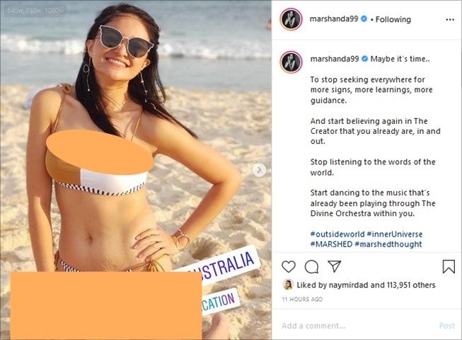 Marshanda dipuji habis-habisan usai pede pamer stretch mark. (Instagram/@marshanda99)