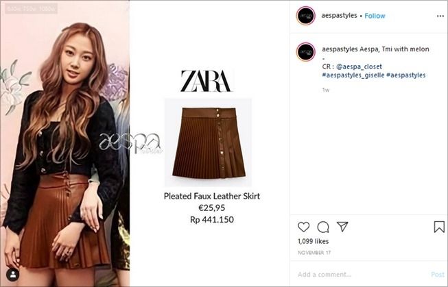 outfit murah member Aespa. (Instagram/@aespastyles)