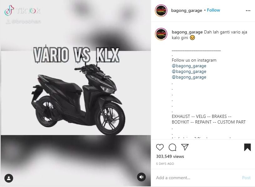 Viral survei Vario vs KLX. (TikTok)