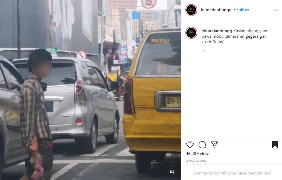 Aksi pengamen yang marah-marah ke pemobil. (Instagram)