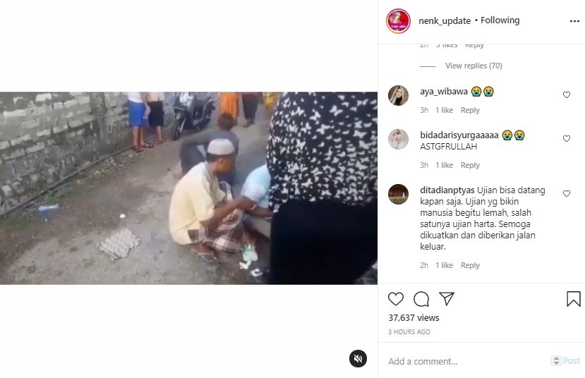 Video sopir mobil muatan telur menangis histeris. (Instagram/nenk_update)