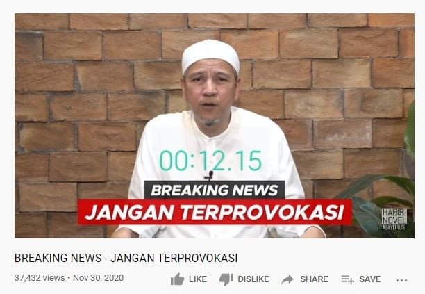 Habib Novel Alaydrus sebut azan ajakan jihad tak sesuai ajaran Nabi (YouTube/habibnovelalaydrus)