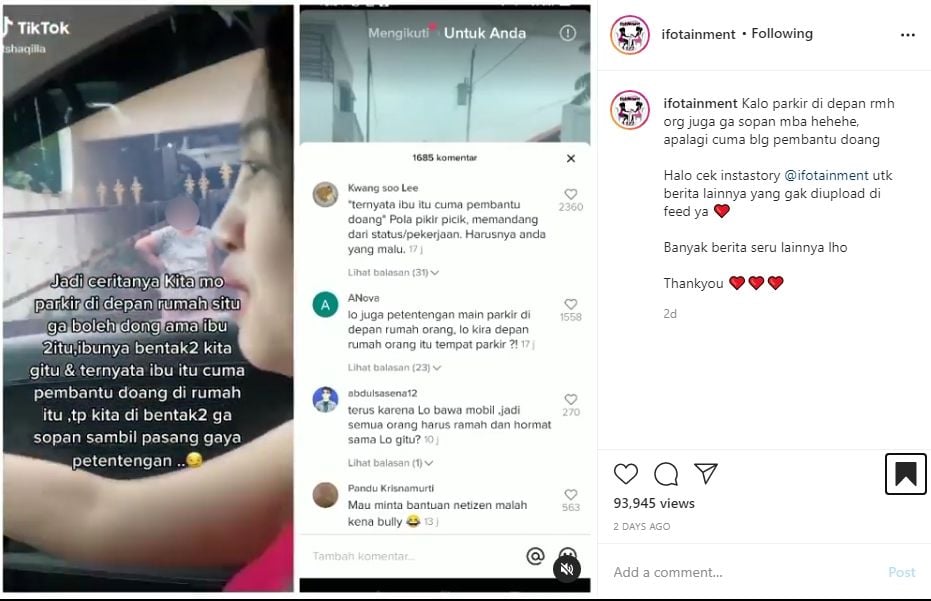 Pemobil tak terima dimarahi saat hendak parkir di depan rumah orang. (Instagram)
