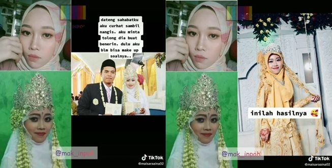 Viral curhatan wanita salah pilih MUA saat menikah. (Instagram/@mak_inpoh)