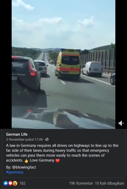 Aksi pemobil Jerman bikin salut. (Facebook)