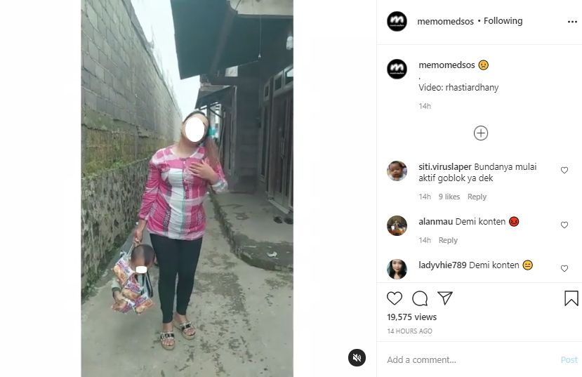 Video ibu-ibu bawa kantong plastik isi bayi. (Instagram/memomedsos)