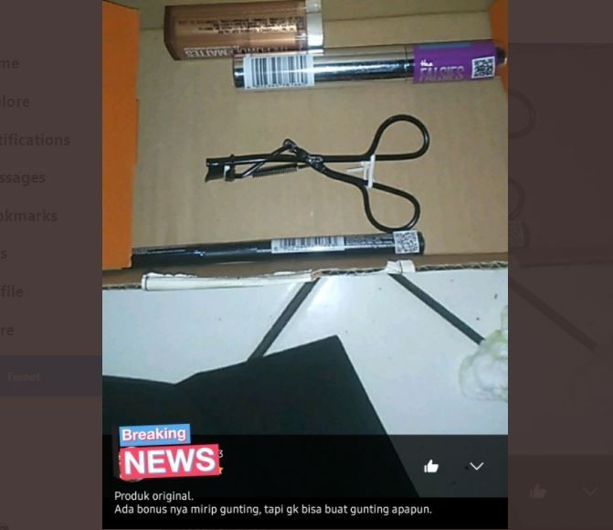 Dapat Eyelash Curler, Pembeli Ini Kira Dikasih Gunting (twitter.com/txtdarionlshop)