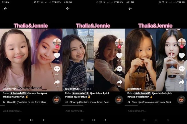 Thalia Putri Ruben Onsu dibilang mirip Jennie BLACKPINK. (TikTok/@yolandasari__)