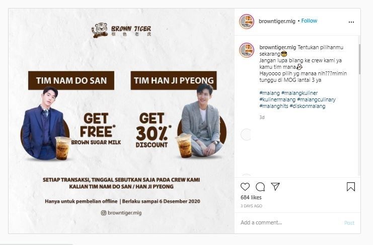 Promo untuk tim Nam Do San dan tim Han Ji Pyeong (Instagram @browntiger.mlg)