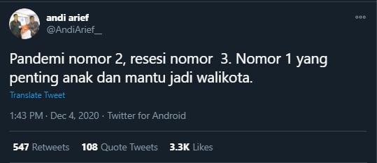 Cuitan Andi Arief Disebut-sebut Sindir Jokowi (Twitter/AndiArief_).