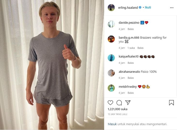 Ukuran kaki Erling Haaland menjadi sorotan netizen.