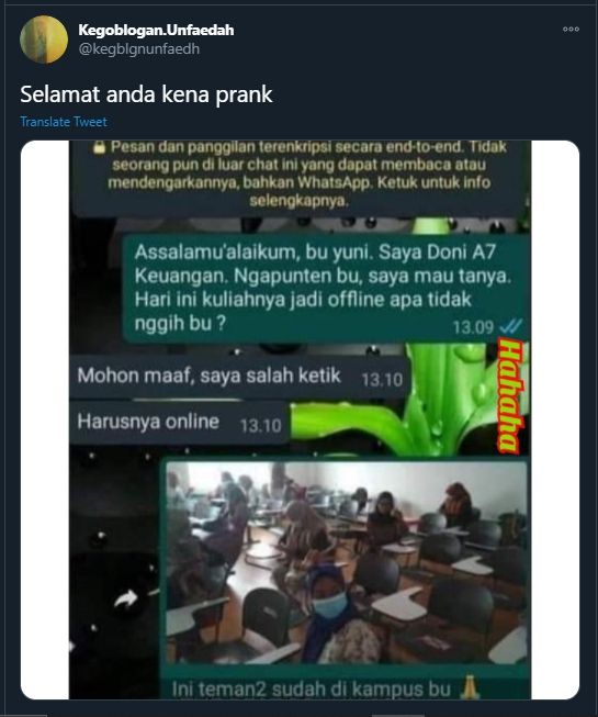 Percakapan Viral Mahasiswa dan Dosen (Twitter).