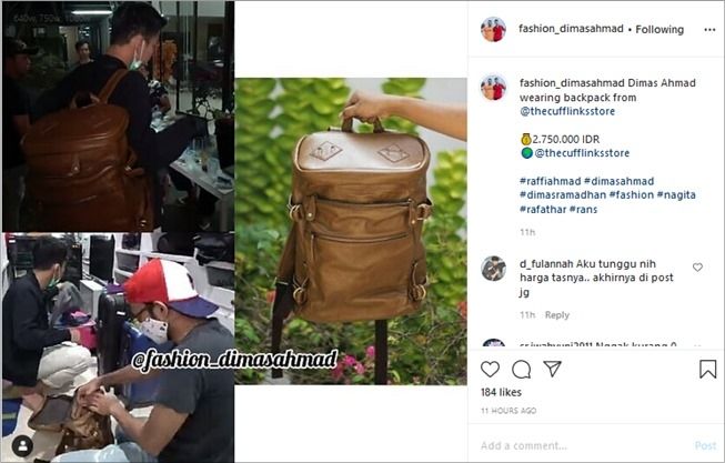 Tas Dimas Ahmad yang diklaim bisa bikin tambah ganteng. (Instagram/@fashion_dimasahmad)