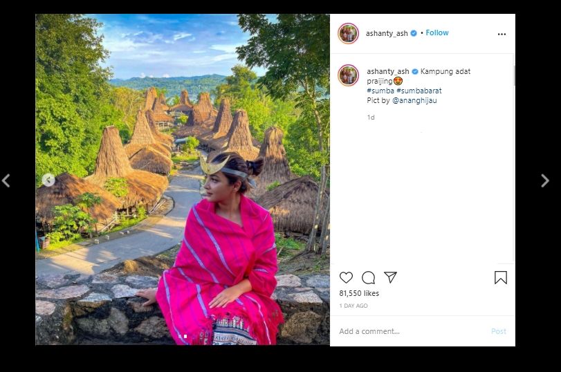 Ashanty Berfoto di Kampung Praijing, Warganet: Itu Lukisan atau Beneran? (Instagram/@ashanty_ash)