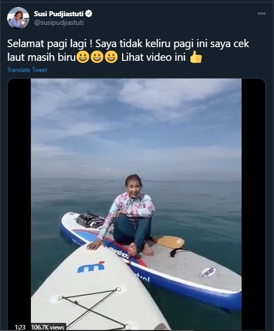 Susi Pudjiastuti Menyindir Seseorang (Twitter/SusiPudjiastuti).