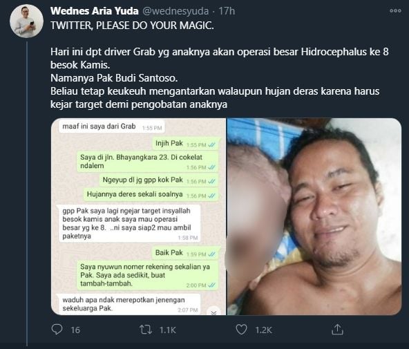 Viral kisah perjuangan ojol yang bikin salut. (Twitter)