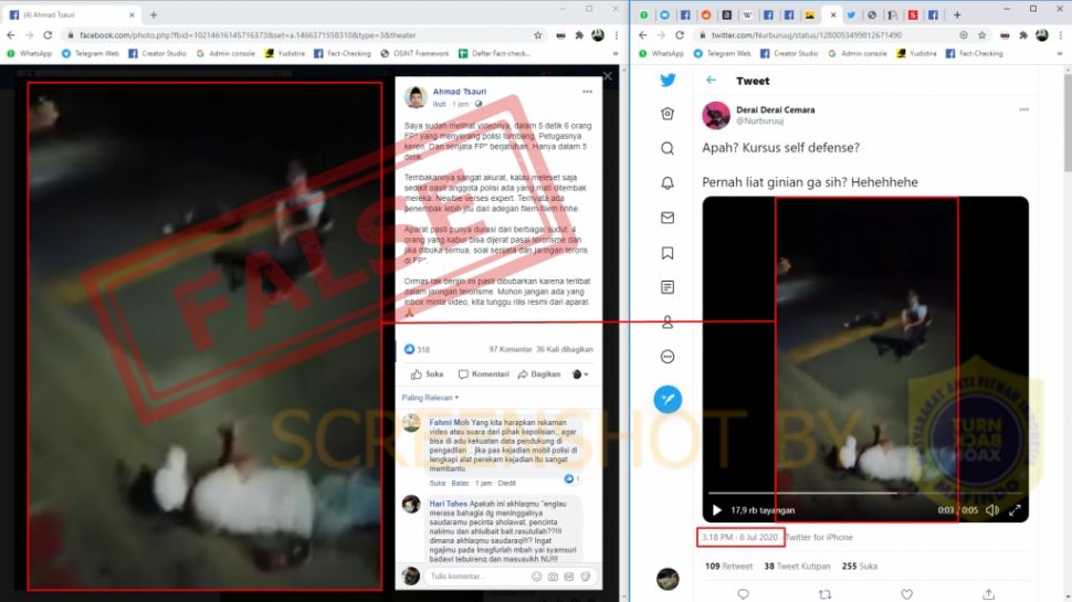 Fakta video baku tembak polisi dan enam anggota FPI (Turnbackhoax.id)