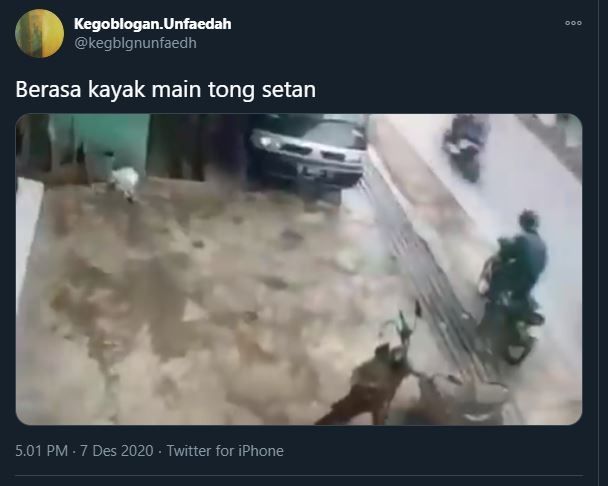 Sepeda motor berputar sendiri. (Twitter/@kegblgnunfaedh)