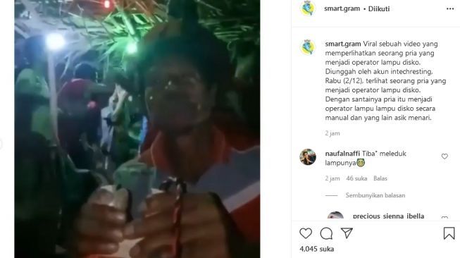 Video aksi bapak jadi operator lampu disko manual. (Instagram/smart.gram)