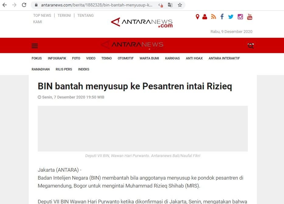 Fakta BIN menyusup ke pesantren untuk habisi Rizieq (ist)