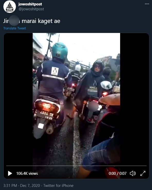 Ulah pemotor bintangan jantungan. (Twitter)