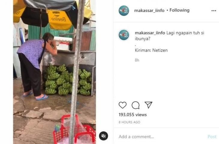 Lakukan Ini Ke Dagangan, Aksi Penjual Pisang Bikin Warganet Tersentak. (Instagram/@makassar_iinfo)