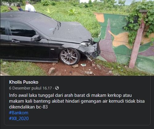 Viral kecelakaan mobil Mercy. (Facebook)