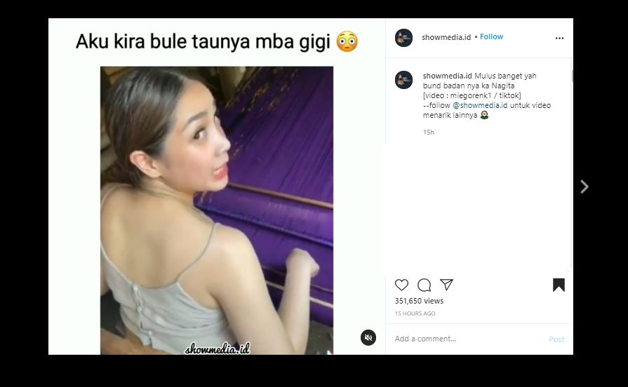 Beredar Video Nagita Slavina Tenun Kain di Sumba, Warganet: Aku Kira Bule. (Instagram/@showmedia.id)