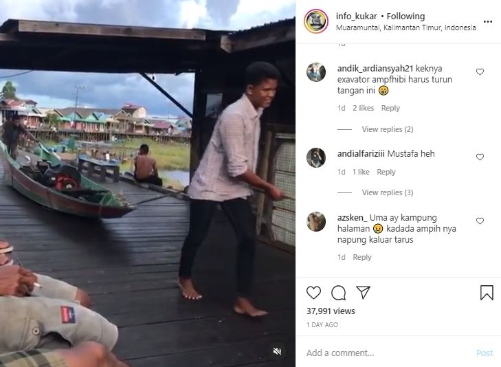 Video penampakan kondisi perairan Jantur tertutup gulma. (Instagram/info_kukar)