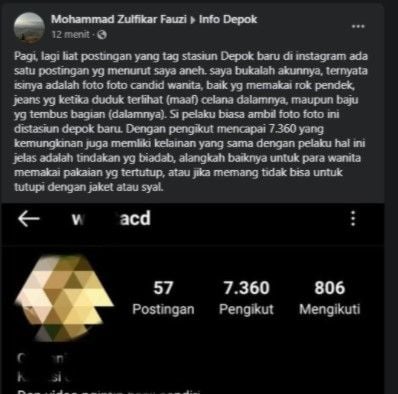 Akun IG unggah kumpulan foto candid pelecehan seksual di KRL (Twitter/k_o_y_i)