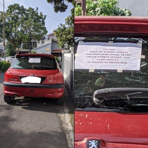 Deretan potret parkir sembarangan yang bikin kesal. (Facebook/Parkir Egois & Ngawur)