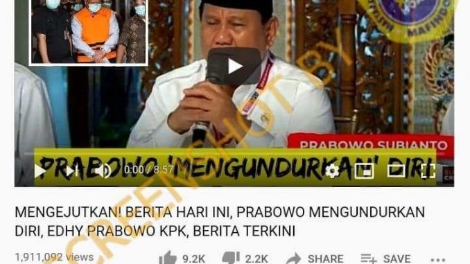 Prabowo Subianto mundur dari Menhan (Turnbackhoax.id)