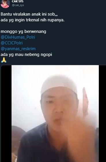 video ancaman terhadap polisi jika menangkap Habib Rizieq beredar di media sosial. [@cak_sys / Twitter]