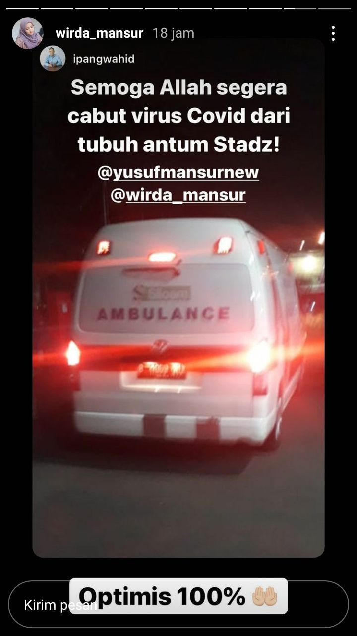 Unggahan soal Ustaz Yusuf Mansur [Instagram/@wirda_mansur]